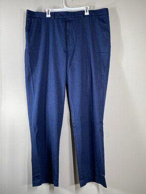 Roundtree & Yorke CLASSIC FIT Dress Pants Men's 44 x 34 High Rise Blue Office